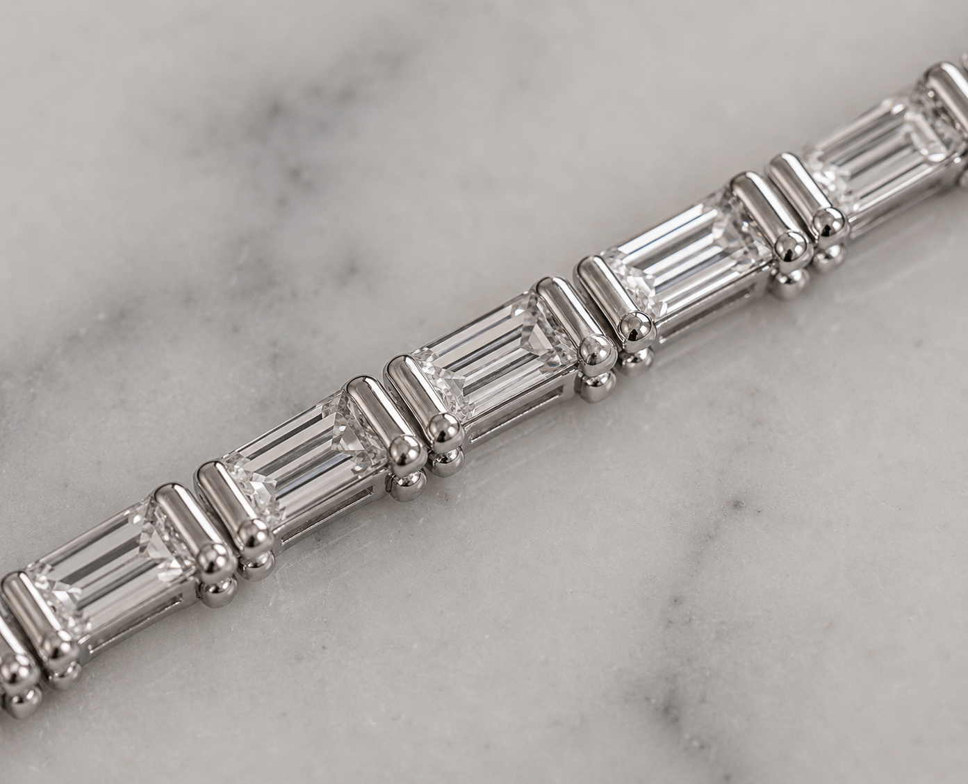 Diamonfire Sterling Silver Baguette Cut Zirconia Tennis Bracelet