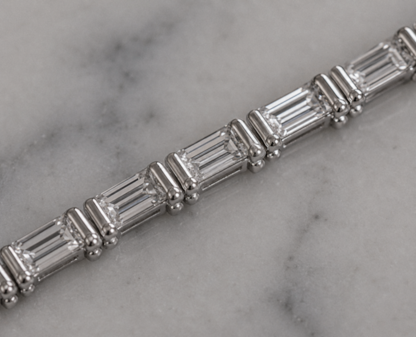 Diamonfire Sterling Silver Baguette Cut Zirconia Tennis Bracelet