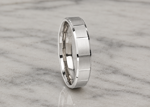 925 Sterling Silver Brushed Detail Men’s Band Ring
