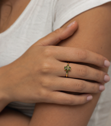 9ct Yellow Gold Trilogy Peridot Ring