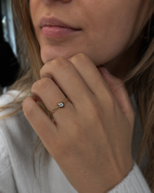 Rounded Bezel Natural Diamond Ring in 9ct Yellow Gold