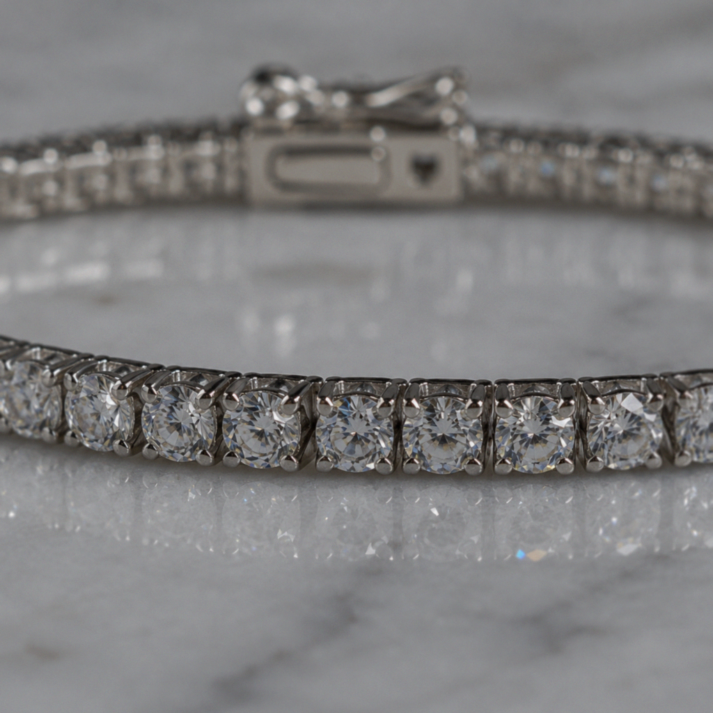 Silver Cubic Zirconia Tennis Bracelet