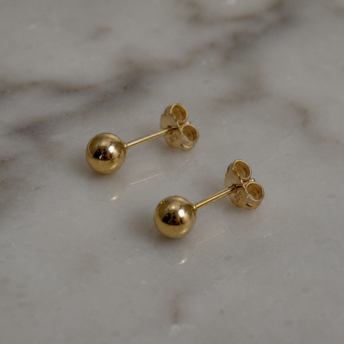 9ct Gold Ball Stud Earrings 375 Hallmarked Classic Minimalist Luxury