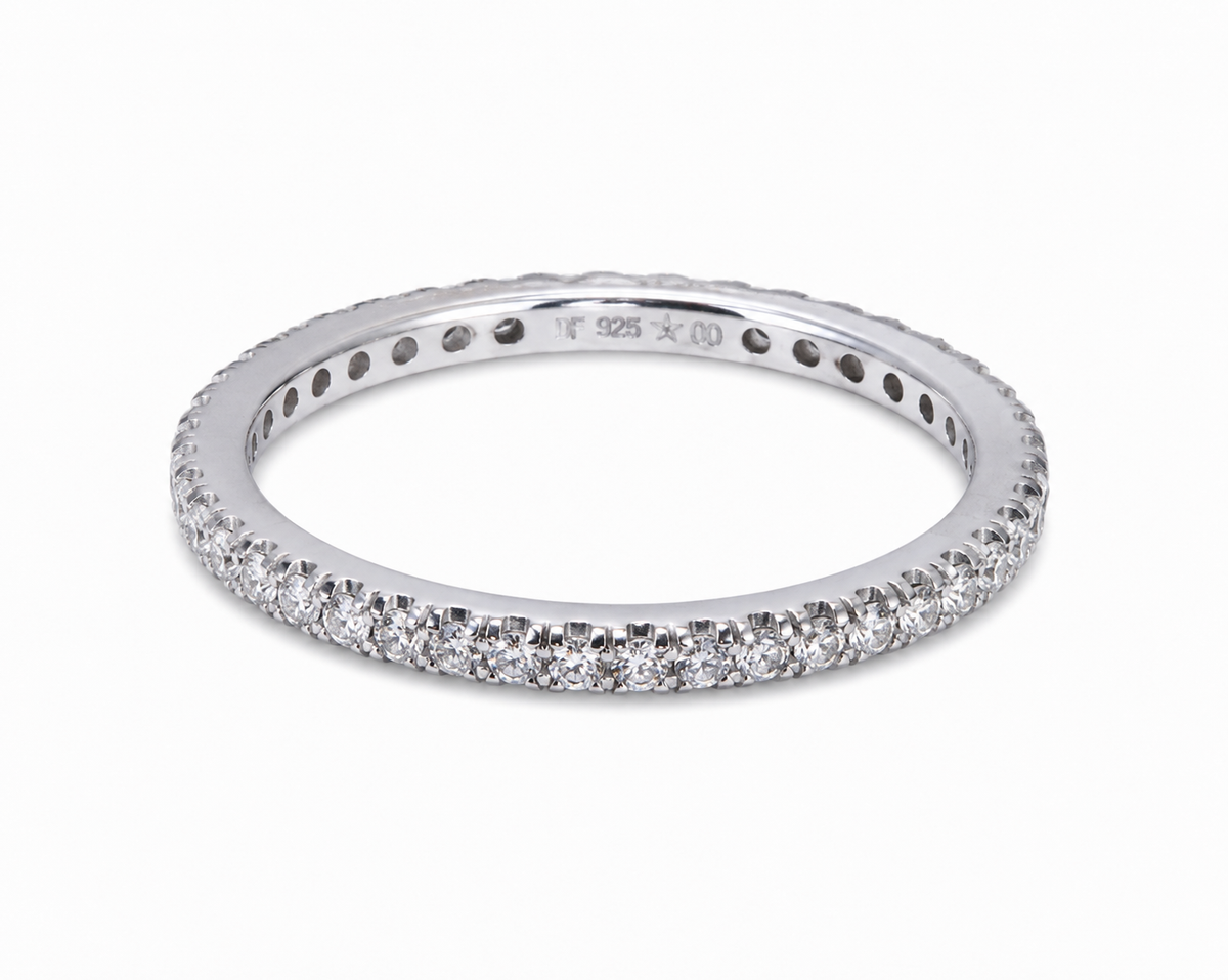 Diamonfire Sterling Silver Micro Zirconia Eternity Ring