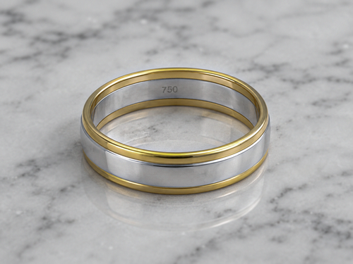 5mm Two-Colour 18ct Gold Wedding Band