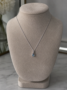 Sterling Silver Blue Topaz Teardrop Pendant Necklace