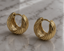 Chunky Rope Hoop Earrings in Gold Plated Sterling Silver