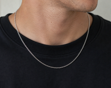 9ct White Gold Diamond-Cut Oval Belcher Chain