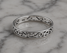 Filigree Sterling Silver Band Ring