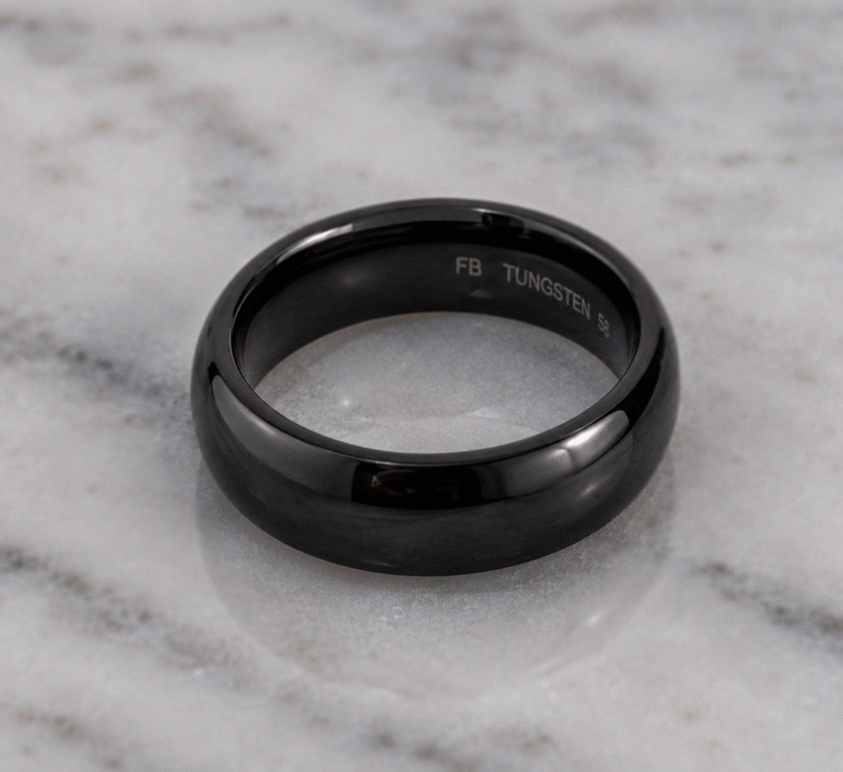 Fred Bennett Black-Tone Tungsten 8mm Band Ring