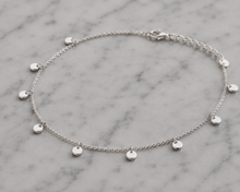Sterling Silver Mini Disc Anklet 23–25cm