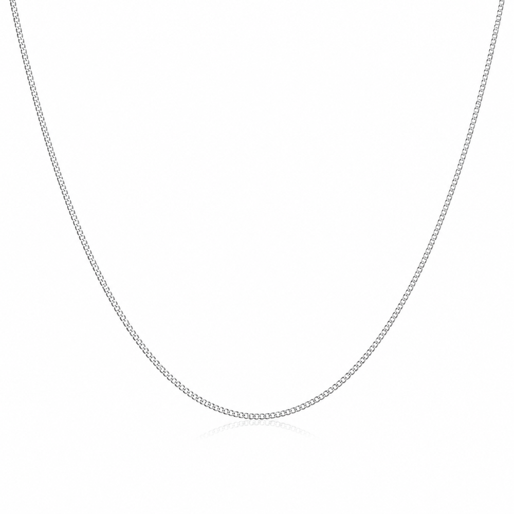 9ct White Gold Diamond-Cut Curb Chain