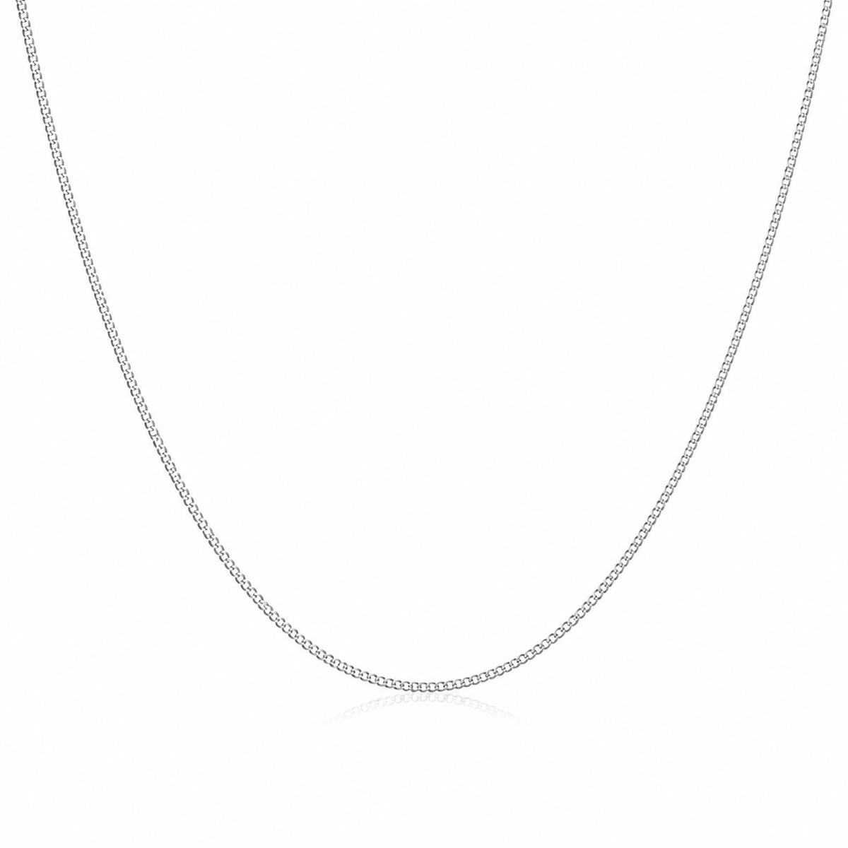9ct White Gold Diamond-Cut Curb Chain