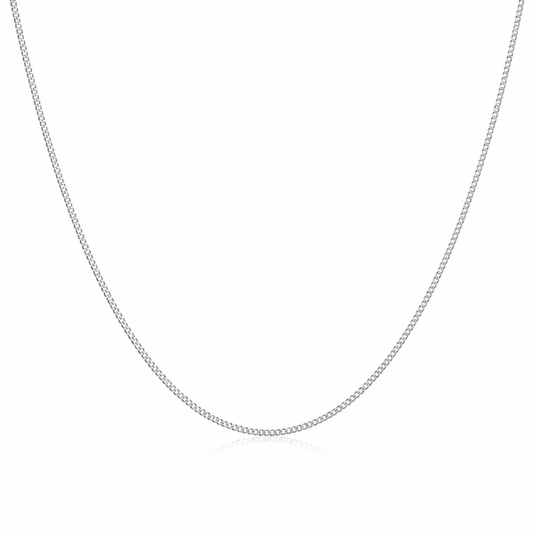 9ct White Gold Diamond-Cut Curb Chain