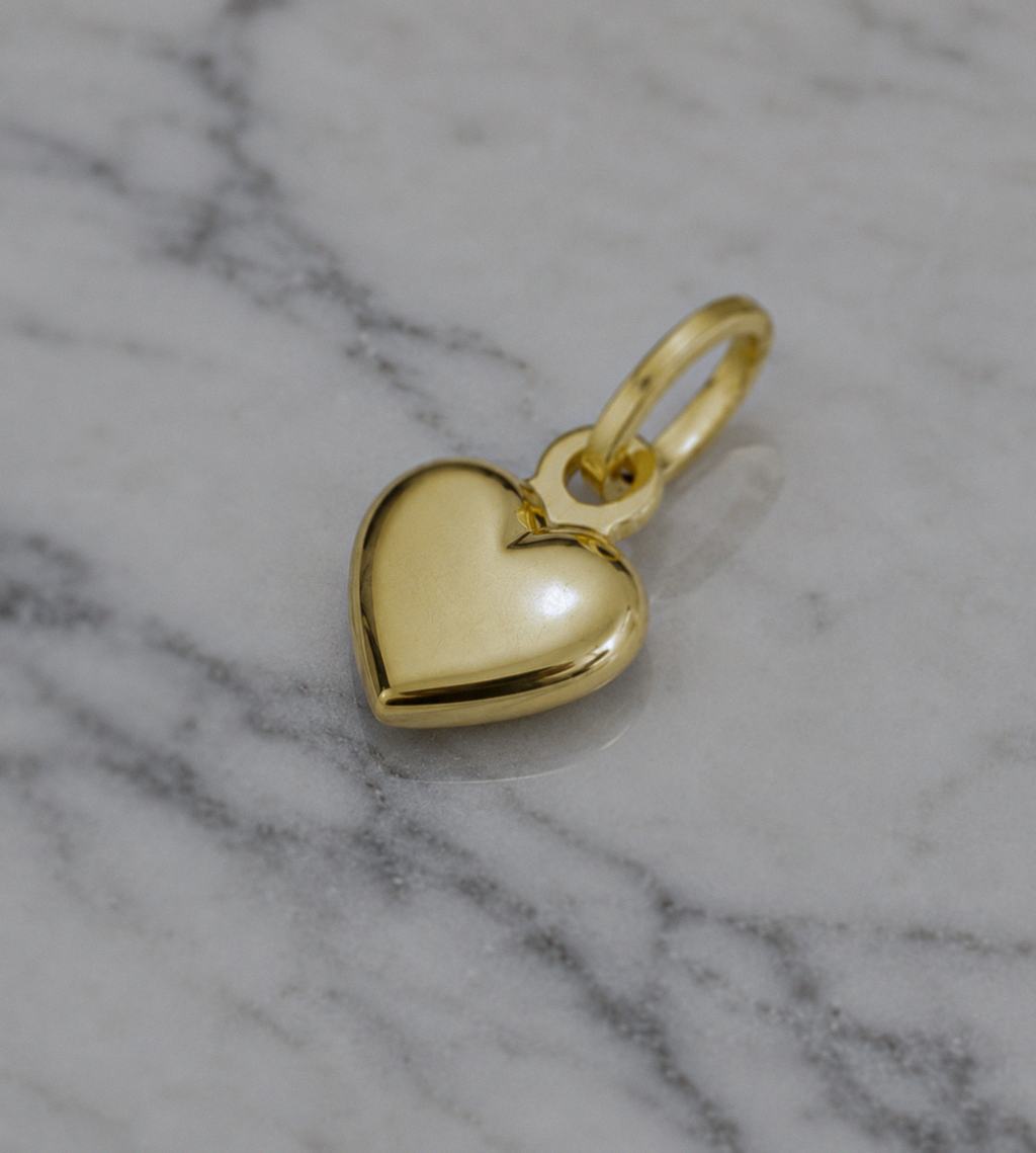 9ct Yellow Gold Heart Charm Pendant