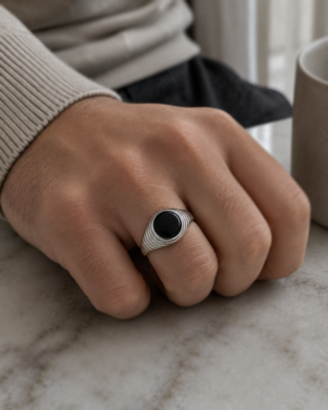 Black Onyx Signet Ring – Sterling Silver