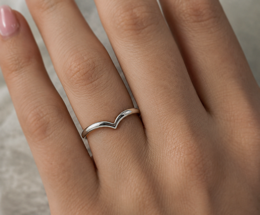 Sterling Silver Polished Wishbone Stacking Ring