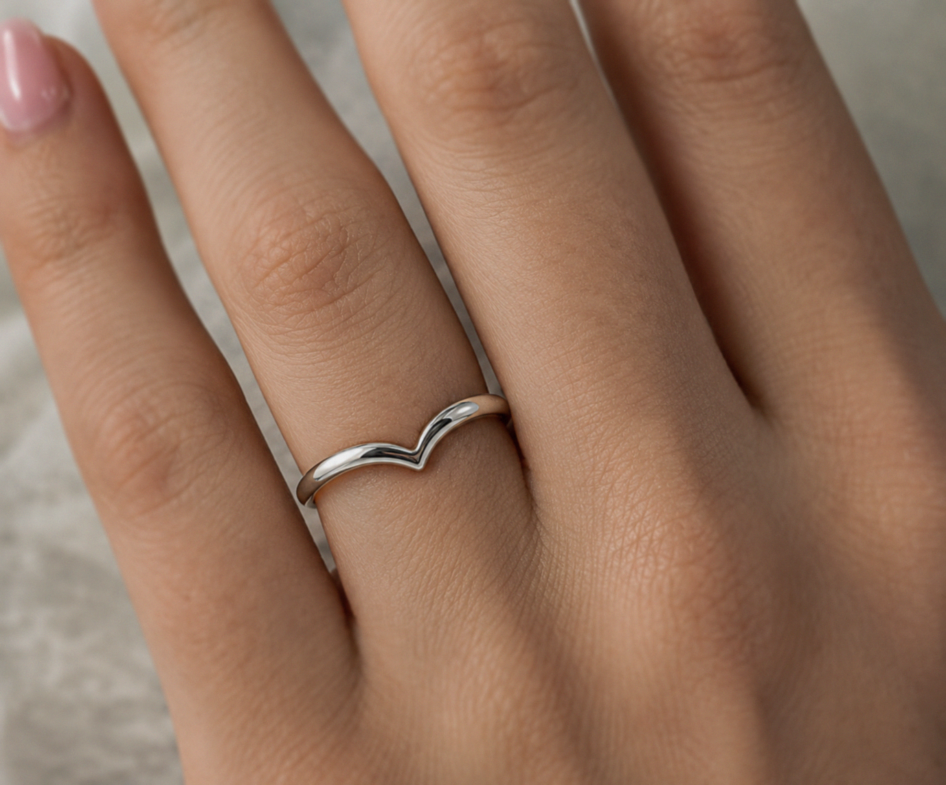 Sterling Silver Polished Wishbone Stacking Ring