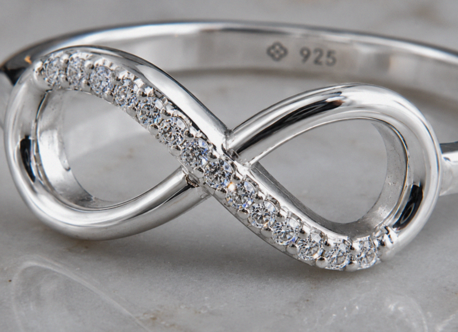 Sterling Silver Cubic Zirconia Infinity Ring
