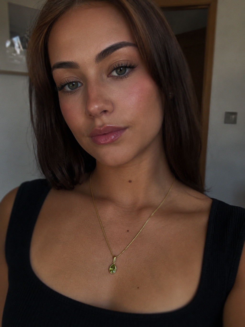 9ct Yellow Gold Peridot Teardrop Necklace – Natural August Birthstone