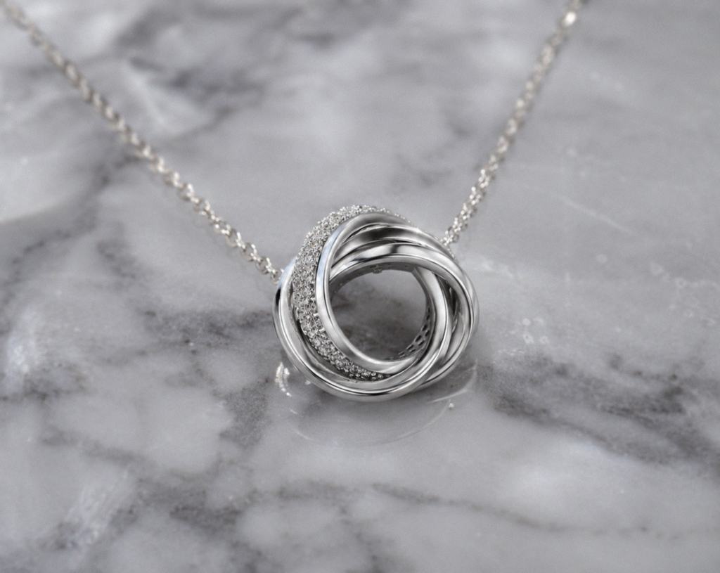Diamonfire Sterling Silver Cubic Zirconia Triple Twist Necklace