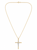 9ct Two-Tone Gold Crucifix Necklace 20 inch