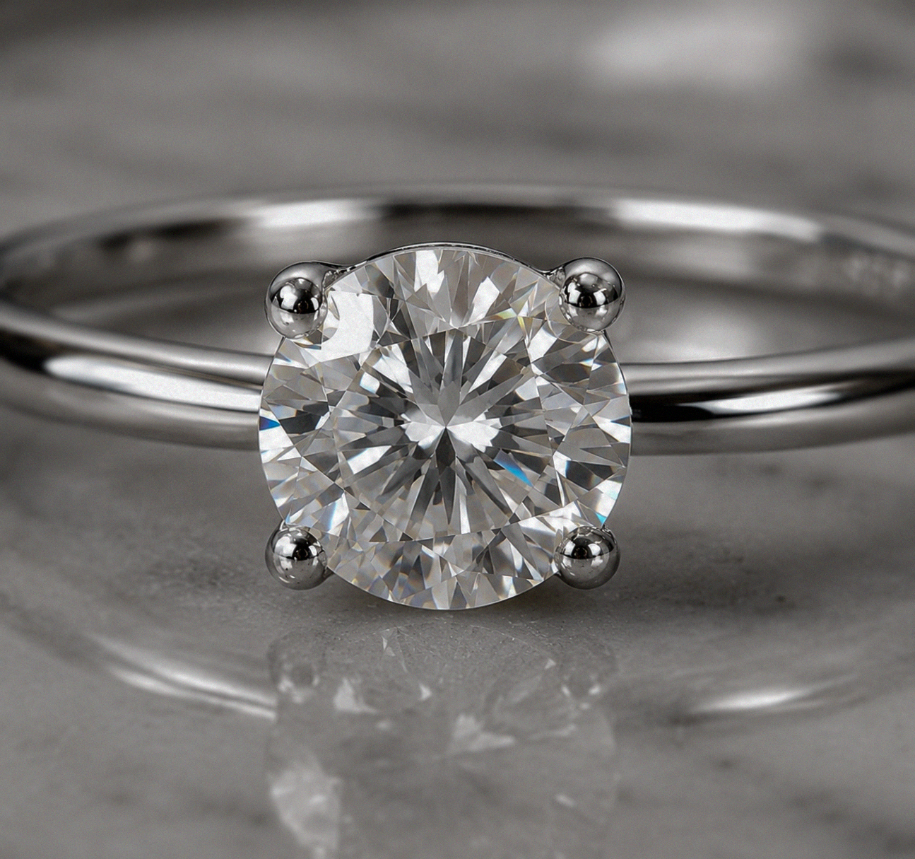 Sterling Silver Moissanite Solitaire Ring – 1.00ct Diamond Equivalent