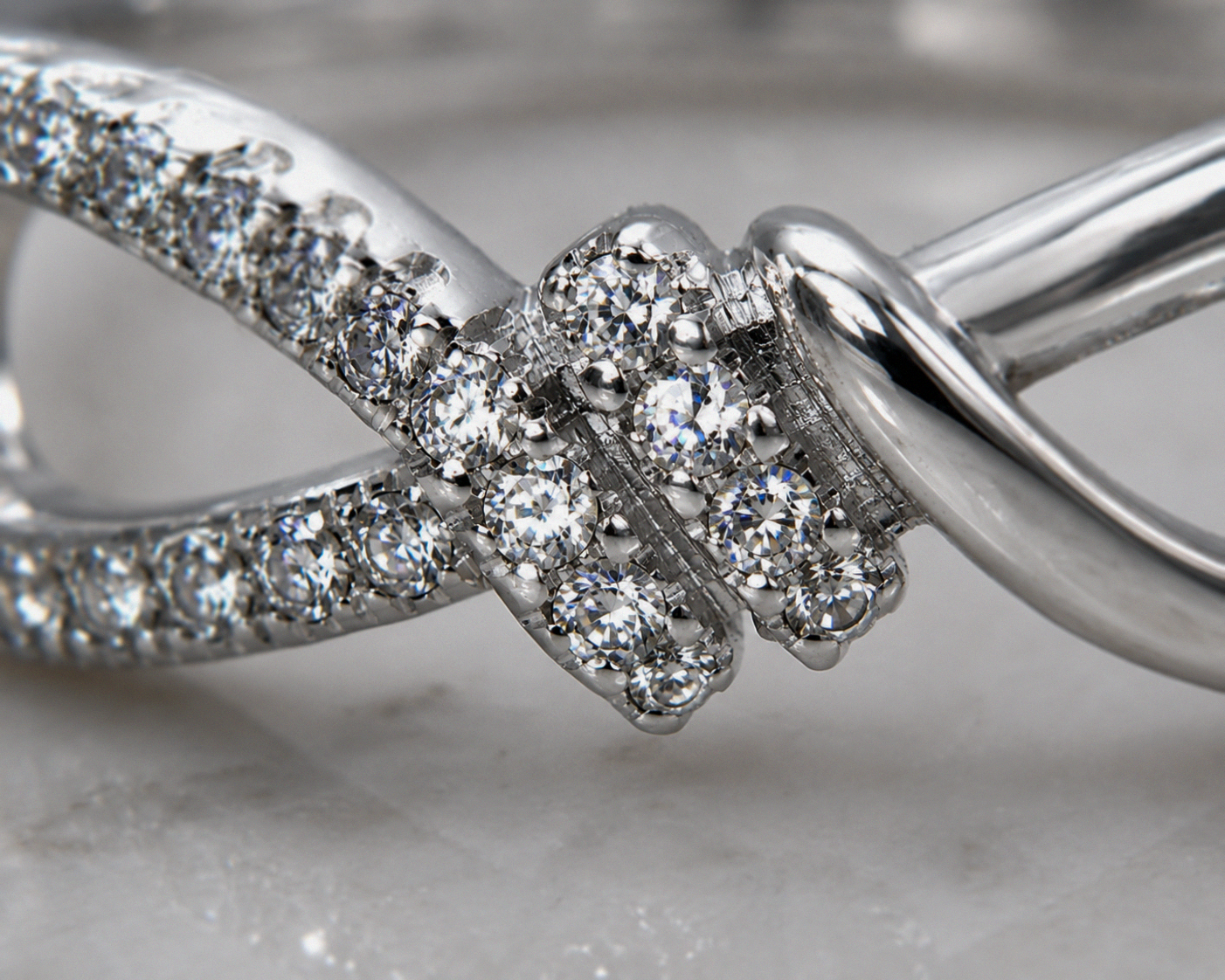 Sterling Silver Cubic Zirconia Infinity Twist Ring