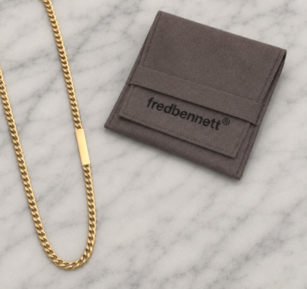 Fred Bennett Yellow Gold Plated Stainless Steel ID Chain Necklace