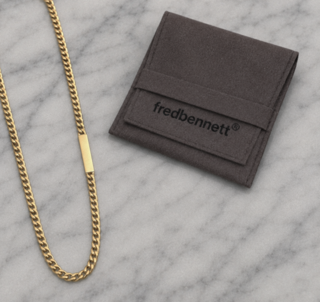 Fred Bennett Yellow Gold Plated Stainless Steel ID Chain Necklace
