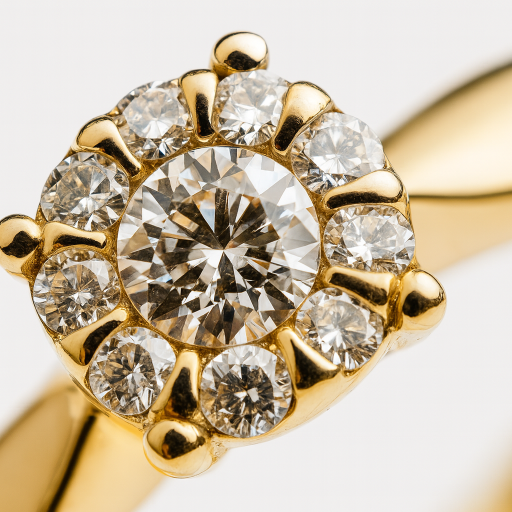 9ct Gold 0.11ct Diamond Cluster Ring (Yellow or White Gold). PRE ORDER