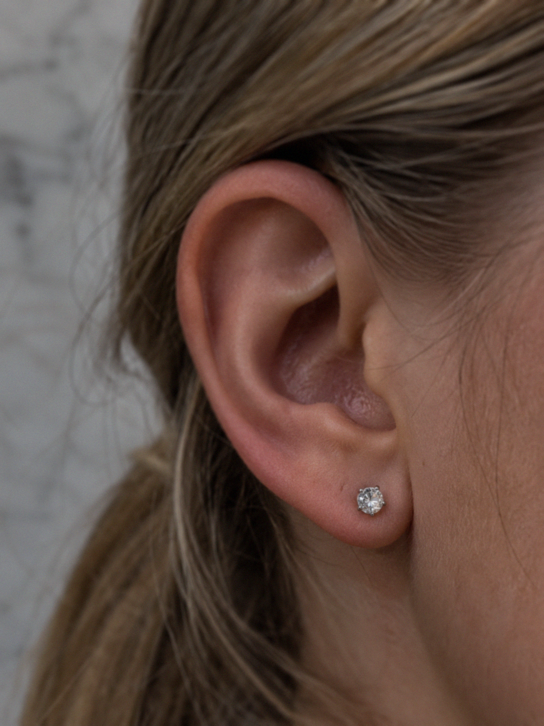 Sterling Silver CZ Labret Stud Earring – Flat Back Cartilage Helix Tragus Piercing