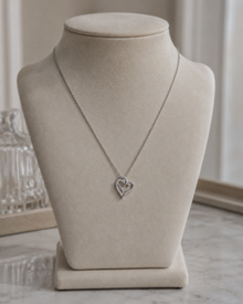 Diamonfire Sterling Silver Zirconia Interlocking Hearts Necklace