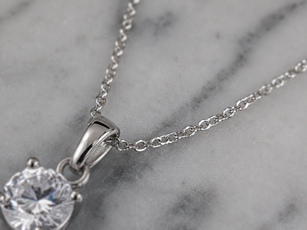 Double Claw Solitaire Pendant – Diamondfire® Zirconia