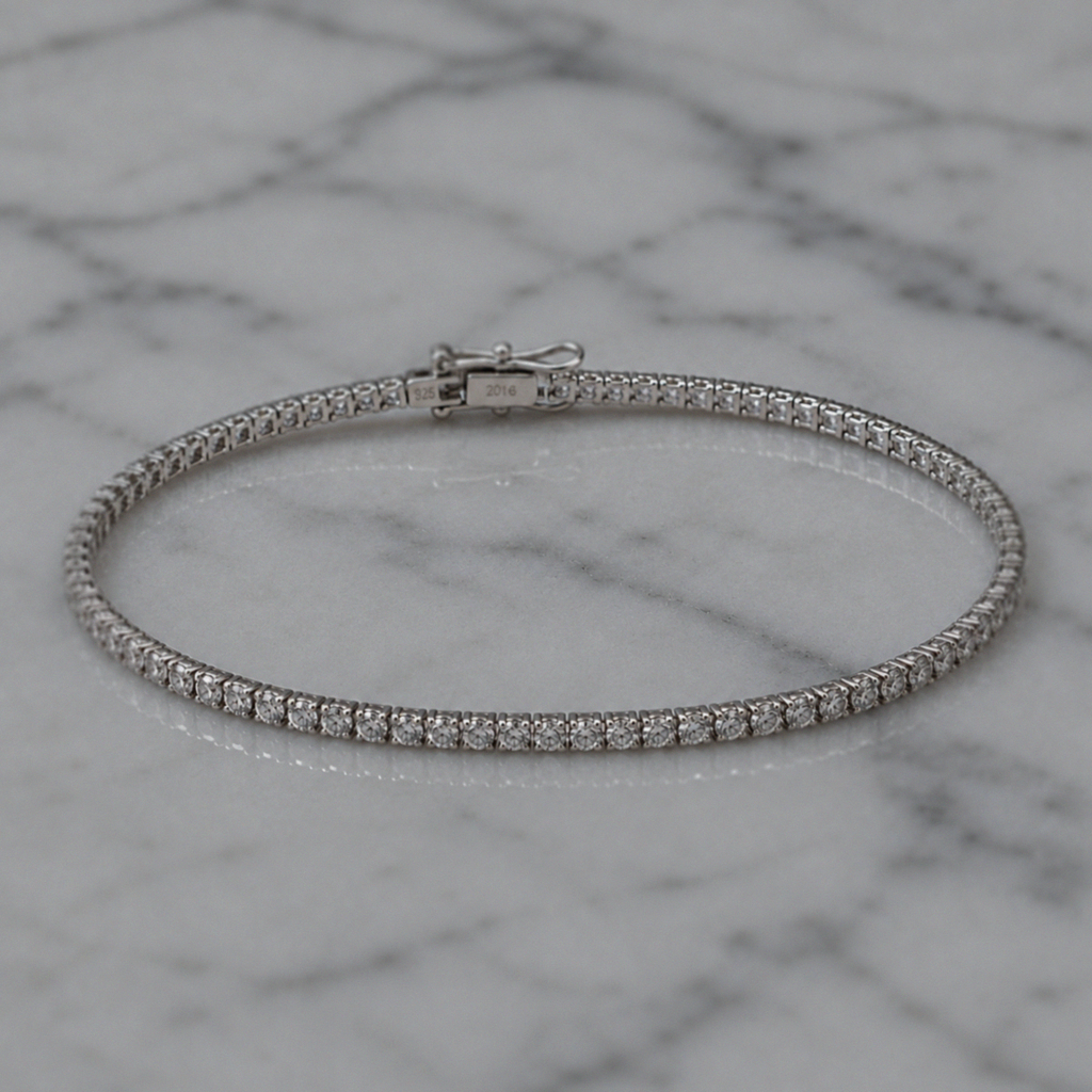 Silver Cubic Zirconia Tennis Bracelet