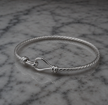 Sterling Silver Twisted Baby Bangle – Classic Hook Design