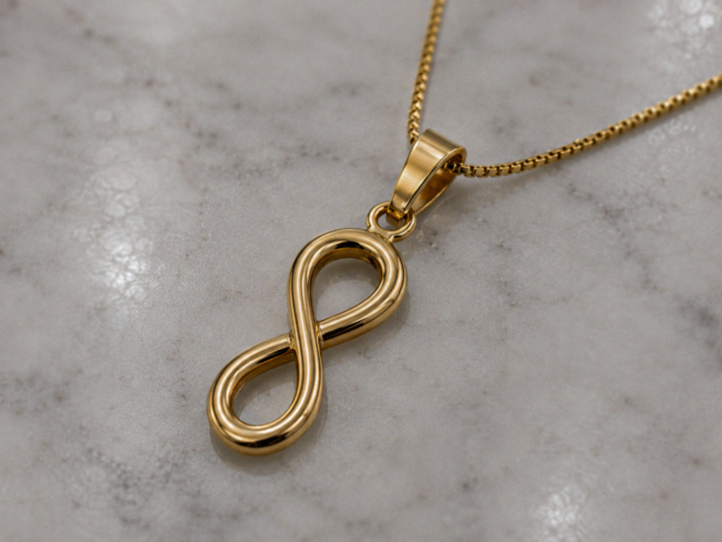 9ct Yellow Gold Infinity Pendant Necklace