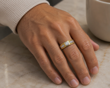 9ct Yellow Gold Brickwork CZ Men’s Ring