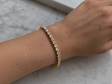 9ct Yellow Gold 3ct Lab-Grown Diamond Tennis Bracelet 7 Inch