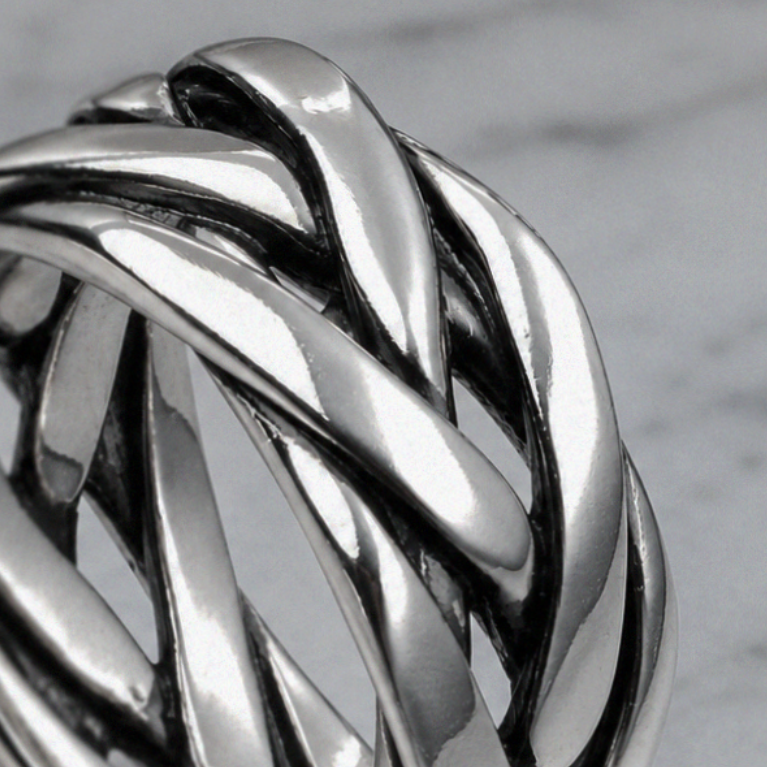 Heavyweight Plaited design - Sold Sterling Silver Ring