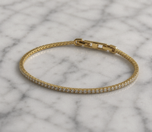 Diamonfire Yellow Gold Plated Sterling Silver Round Cut Zirconia Tennis Bracelet