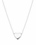 Sterling Silver Heart Pendant Necklace – Polished Love Necklace (42–44cm Adjustable)