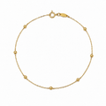 9ct Gold Ball Station Charm Bracelet - 2mm