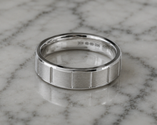 Sterling Silver Brushed Panel Men’s Ring - 5mm