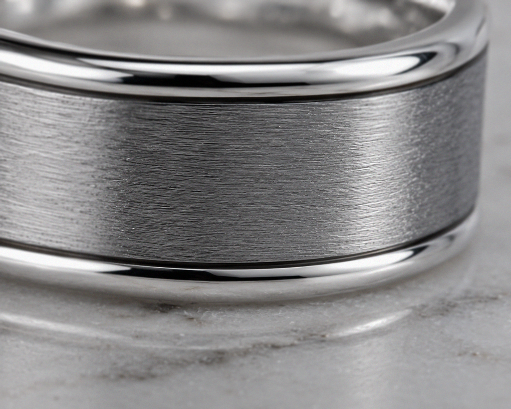 Brushed Spinner Ring in Sterling Silver
