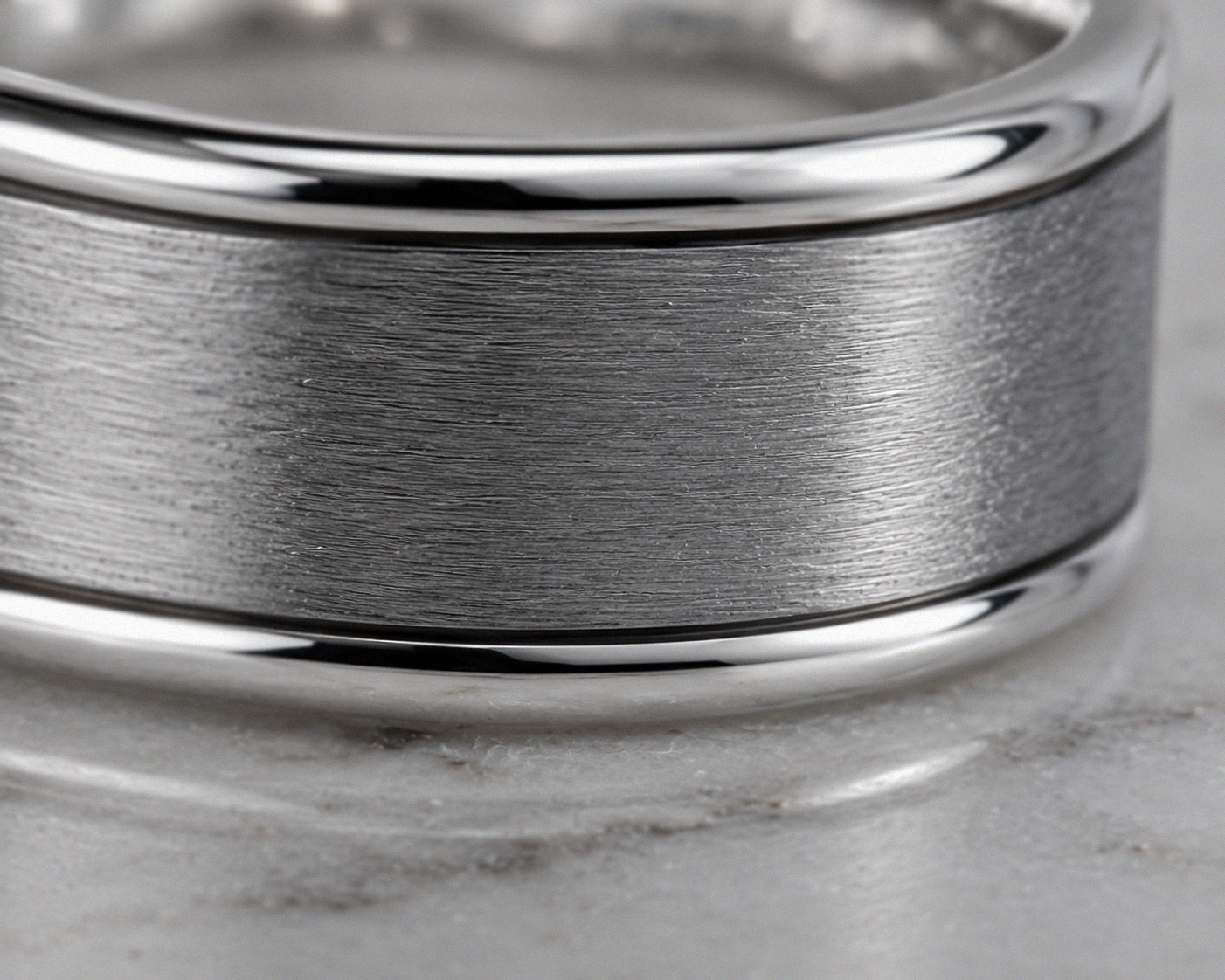 Brushed Spinner Ring in Sterling Silver