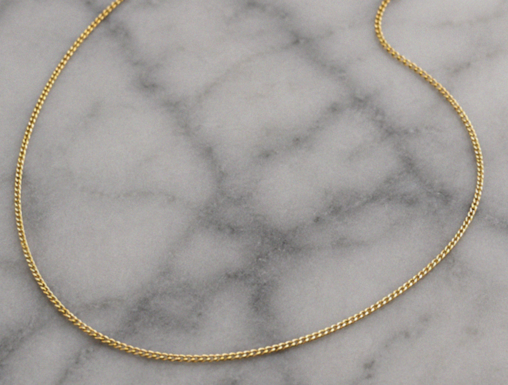 9ct Yellow Gold 0.8mm Diamond Cut Curb Chain