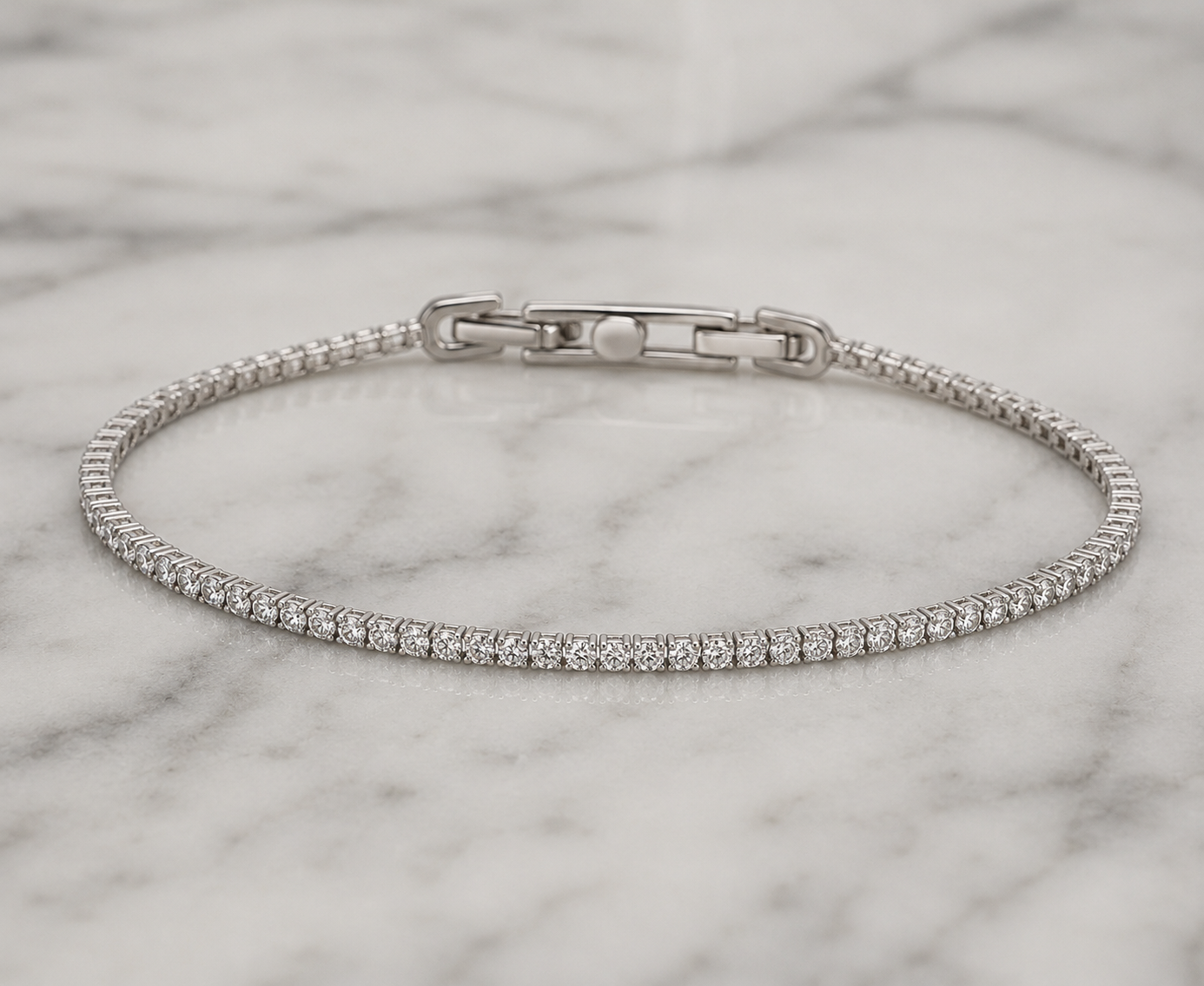 Diamonfire Sterling Silver Round Cut Zirconia Tennis Bracelet