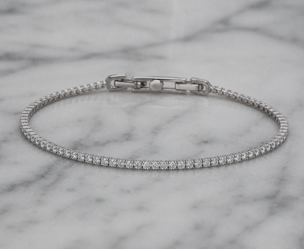 Diamonfire Sterling Silver Round Cut Zirconia Tennis Bracelet