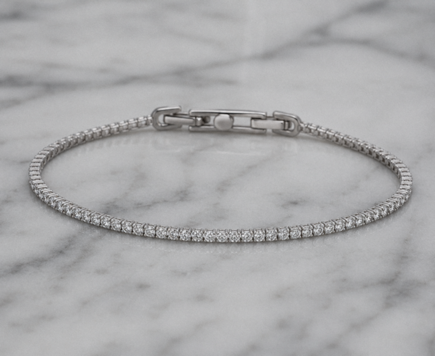 Diamonfire Sterling Silver Round Cut Zirconia Tennis Bracelet